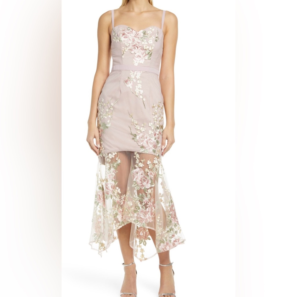 Chi Chi London Floral Embroidered dress